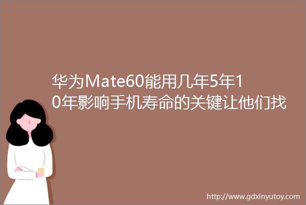 华为Mate60能用几年5年10年影响手机寿命的关键让他们找到了