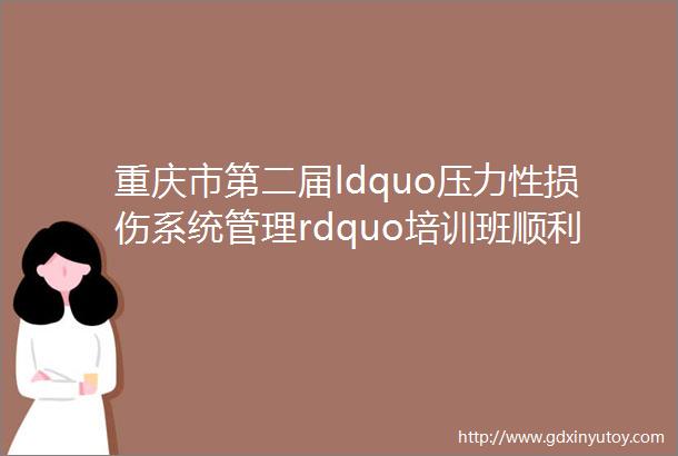 重庆市第二届ldquo压力性损伤系统管理rdquo培训班顺利举办