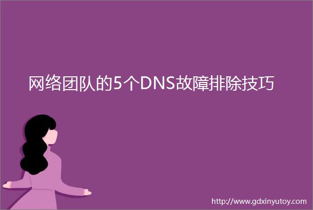 网络团队的5个DNS故障排除技巧