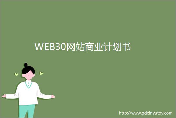 WEB30网站商业计划书