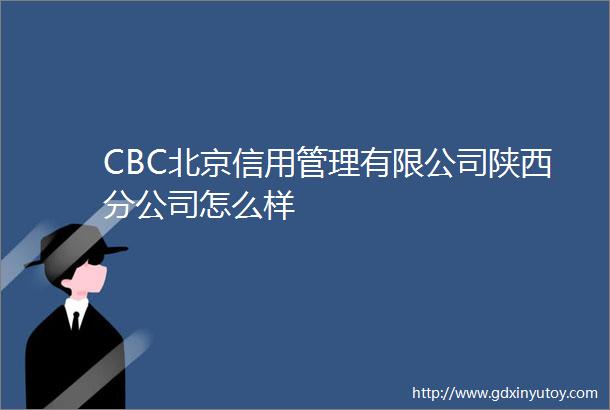 CBC北京信用管理有限公司陕西分公司怎么样