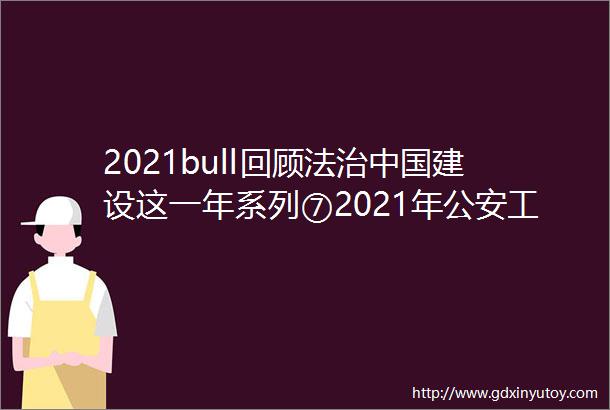 2021bull回顾法治中国建设这一年系列⑦2021年公安工作十大关键词