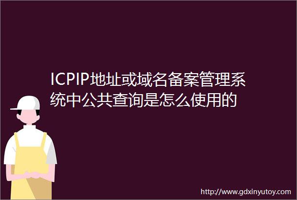 ICPIP地址或域名备案管理系统中公共查询是怎么使用的