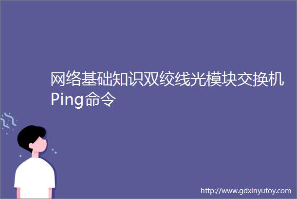 网络基础知识双绞线光模块交换机Ping命令