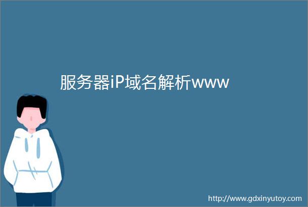 服务器iP域名解析www