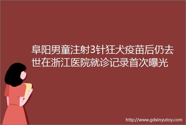 阜阳男童注射3针狂犬疫苗后仍去世在浙江医院就诊记录首次曝光