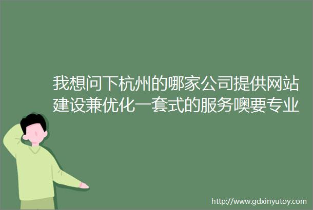 我想问下杭州的哪家公司提供网站建设兼优化一套式的服务噢要专业