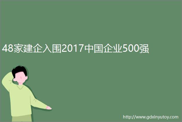 48家建企入围2017中国企业500强